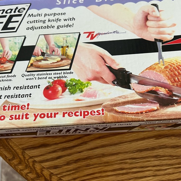 NWOT - THE ULTIMATE KNIFE & FORK SET - MULTI PURPOSE CUTTING KNIFE WITH GUIDE - Picture 4 of 7